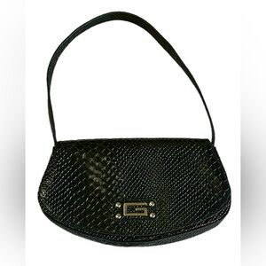 Guess Retro Black Snakeskin Shoulder Bag